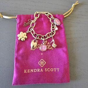 Barbie x Kendra Scott Gold Charm Bracelet in Pink Mix
